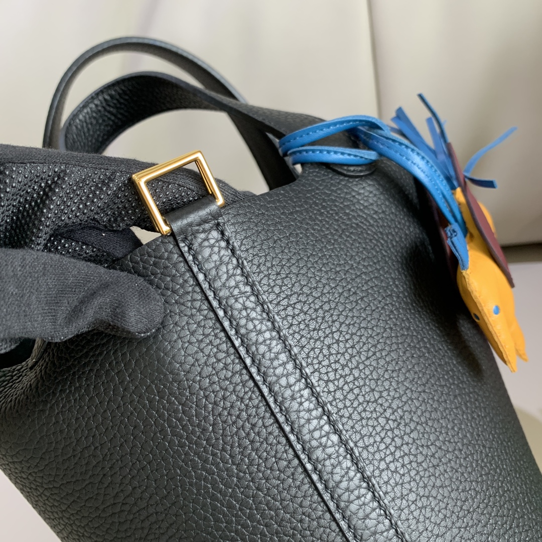 에르메스 피코탄 락18 블랙 금장 끌레망스 가죽